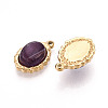 304 Stainless Steel Pave Natural Amethyst Pendants STAS-T064-61D-2