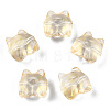 Transparent Spray Painted Glass Beads GLAA-N035-034-D01-1