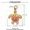 304 Stainless Steel with Rhinestone Pendants RB-OY001-50G-01-2