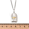 Religion Two Tone 304 Stainless Steel Holy Spirit Bird Rectangle Medal Pendant Necklaces for Women NJEW-K304-02GP-5