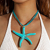 Bohemian Style Ocean Theme Resin Pendant Polycotton Cord Necklaces for Women FS-WGA38F9-02-1