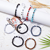 9Pcs 9 Style Natural & Synthetic Mixed Stone & Synthetic Hematite Cross Beaded Stretch Bracelets Set BJEW-FI0001-49-5