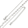 Brass Cable & Flat Sequin Chains Necklaces for Women NJEW-D302-40P-4