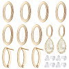 12Pcs Brass Hollow Out Oval Stud Earring Findings KK-BC0011-01-1