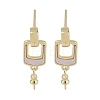 Brass with Shell Stud Earring Findings KK-G497-32G-1