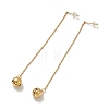 Vacuum Plating 304 Stainless Steel Long Chain with Small Bell Dangle Stud Earrings for Women EJEW-A068-01G-1