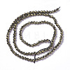 Natural Pyrite Beads Strands G-F596-38-4mm-2