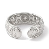 304 Stainless Steel Rhinestone Cuff Rings for Women RJEW-F166-34P-3