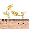 Rack Plating Brass Micro Pave Clear Cubic Zirconia Flower Connertor Charms KK-Z043-03I-3