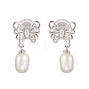 Natural Pearl Ear Studs EJEW-P286-07P-1