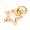 Star Shape Zinc Alloy Swivel Lobster Clasps IFIN-WH0053-02G-2