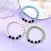 Starfish 304 Stainless Steel Charm Bracelets BJEW-JB14086-1