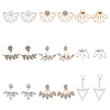 9 Pairs 9 Style Lotus & Teardrop & Triangle Plastic Imitation Pearl Beaded Stud Earrings EJEW-FI0001-21-1