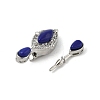 Brass Micro Pave Cubic Zirconia & Optimized Lapis Box Clasps KK-P291-47P-2