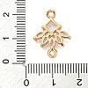 Brass Pave Clear Cubic Zirconia Connector Charms ZIRC-U004-02G-01-3