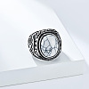 304 Stainless Steel with Natural Howlite Finger Rings for Men FS-WG44E14-09-2