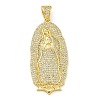 Virgin Mary Theme Rack Plating Brass Micro Pave Clear Cubic Zirconia Pendants KK-Z067-06G-06-1