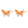Brass Micro Pave Cubic Zirconia Stud Earrings for Women KK-A305-06G-05-5