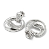 Crab Claw Rack Plating Brass Micro Pave Cubic Zirconia Dangle Stud Earrings EJEW-F331-20P-2