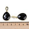 Natural Obsidian Faceted Teardrop Pendants G-B126-04G-01-3