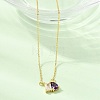 Brass Pave Cubic Zirconia Rectangle & Teardrop Pendant Cable Chain Necklaces KK-CBAB173-05G-06-3