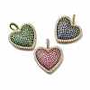 Brass Micro Pave Cubic Zirconia Pendants KK-C090-43G-1