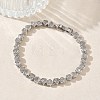 Heart Brass Micro Pave Clear Cubic Zirconia Link Chain Bracelets for Women BJEW-C156-07C-P-2