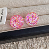 Transparent Acrylic Smiling Face Stud Earrings with Sequins FS-WG0A61D-01-1