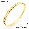 304 Stainless Steel & Crystal Rhinestone Hinged Bangles for Women WGC712A-03-1