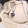 Vintage Plastic Carved Heart Pendant Ball Chain Necklaces for Women JL7014-3