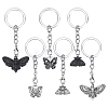 24Pcs 6 Styles Gothic Alloy Keychain KEYC-ME00020-1