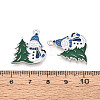 Christmas Rack Plating Alloy Enamel Snowman Pendants ENAM-T024-71A-P-3
