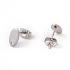 Non-Tarnish 201 Stainless Steel Stud Earring Findings with Hole EJEW-A071-01C-P-2