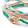 3Pcs 3 Style Natural Shell & Glass Braided Bead Bracelets Set BJEW-B065-07A-3