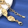 316L Surgical Stainless Steel Textured Flat Teardrop Link Chain Necklaces NJEW-D297-03G-2