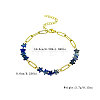Natural Sodalite Star Beaded Bracelets with 304 Stainless Steel Paperclip Chains WGC91F5-02-3