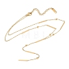 304 Stainless Steel Rectangle Y Lariat Necklaces for Women NJEW-D325-01G-4