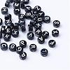 Craft Acrylic Horizontal Hole Letter Beads SACR-S201-07-1