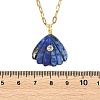 Summer Beach Natural Mixed Stone Carved Shell Shape Pendant 304 Stainless Steel Cable Chain Necklaces with Cubic Zirconia for Women NJEW-JN06586-5
