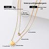 304 Stainless Steel Pendant Double Layer Necklaces BE8835-1-1