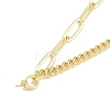 Brass Cuban Link Chain & Paperclip Chain Necklace Making NJEW-U008-08G-1