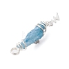 3Pcs 3 Styles Electroplated Natural Quartz Crystal Nuggets Copper Wire Wrapped Pendants PALLOY-JF03128-03-4