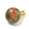 Natural Unakite Perfume Bottle Pendants G-K338-22G-11-2