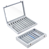 10 Grids Wood Covered with Velvet Watch Band Organizer Storage Cases with Visible Window Lid CON-WH0112-077-1