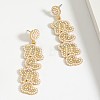 Mother's Day Alloy Rhinestone Dangle Stud Earrings WGC7371-03-1