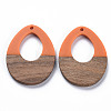 Opaque Resin & Walnut Wood Pendants RESI-T035-37E-1