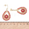 Teardeop Glass Beaded & Dyed Natural Malaysia Jade Dangle Stud Earrings EJEW-MZ00707-02-3