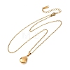 304 Stainless Steel Teardrop Pendant Cable Chain Necklaces for Men Women NJEW-K308-02B-G-4