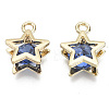 Brass Micro Cubic Zirconia Charms KK-N235-034C-3