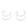 Anti-Tarnish Rhodium Plated 925 Sterling Silver Cuff Earrings EJEW-H124-11P-1
